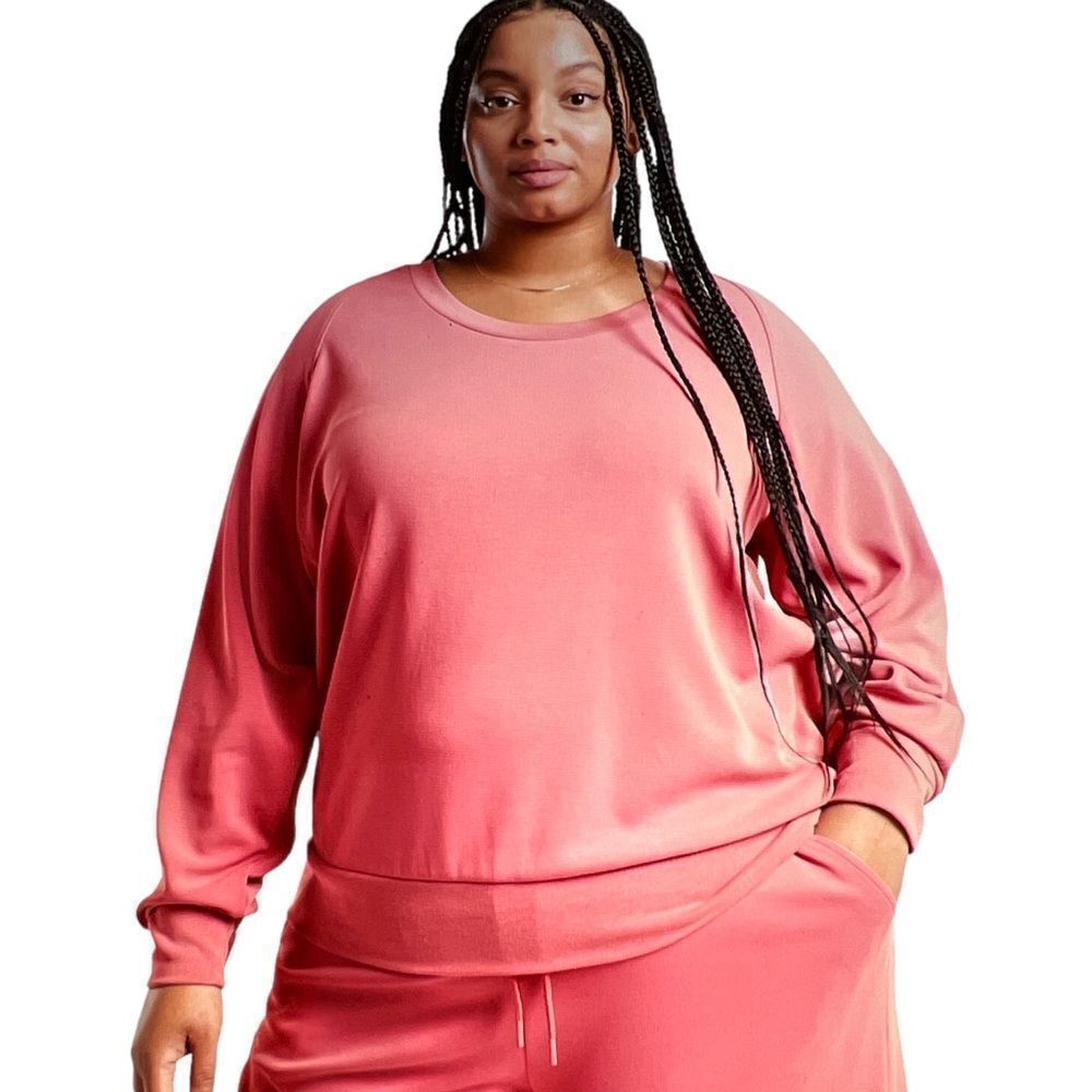 ATHLETA Women’s Seasoft Scoop-Neck Sweatshirt Pink Size 1X